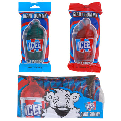 Icee Giant Gummy 2.1 Oz Cherry + Blue Raspberry