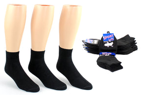 Men's Athletic Ankle Socks - Black - Size 10-13