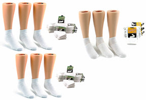 Children's Athletic Ankle Socks Combo - White - Sizes 1-3