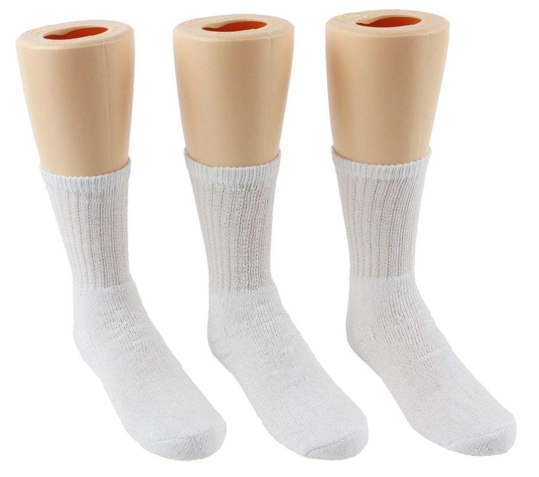 Children's Cotton Athletic Crew Socks - White - Size 6-8