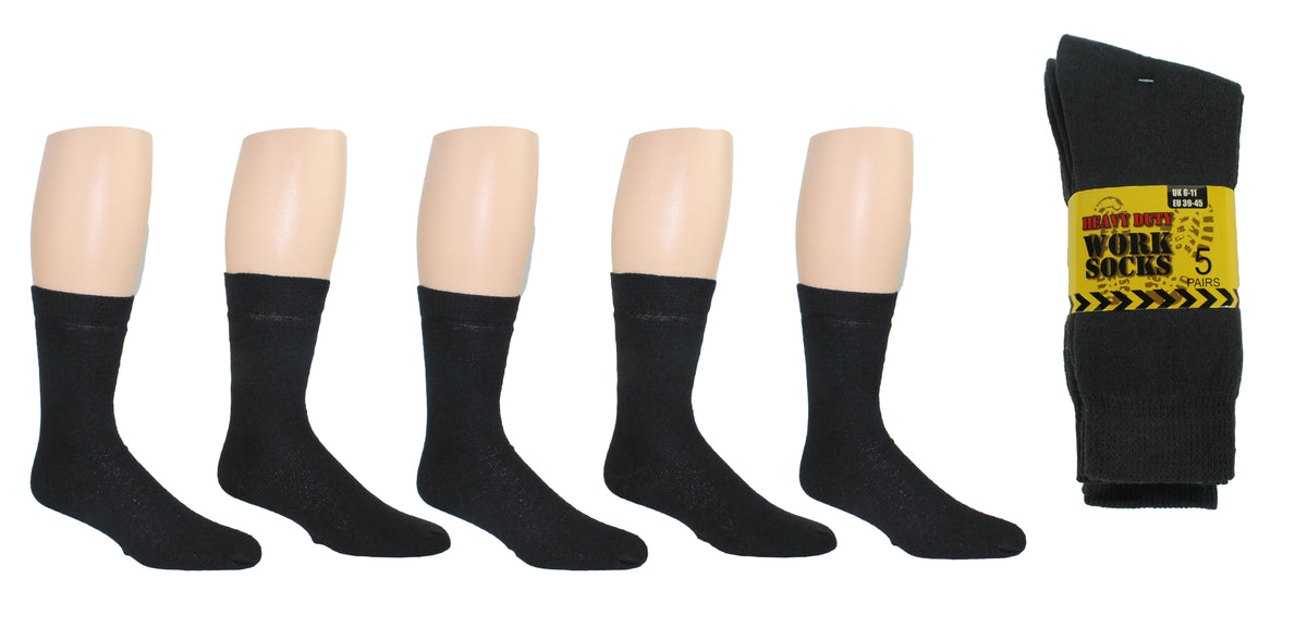 Men's Heavy Duty Thermal Boot Crew Work Socks - 5-Pair Packs