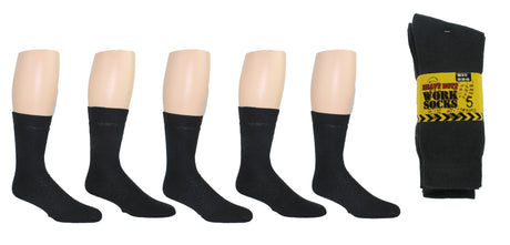 Men's Heavy Duty Thermal Boot Crew Work Socks - 5-Pair Packs