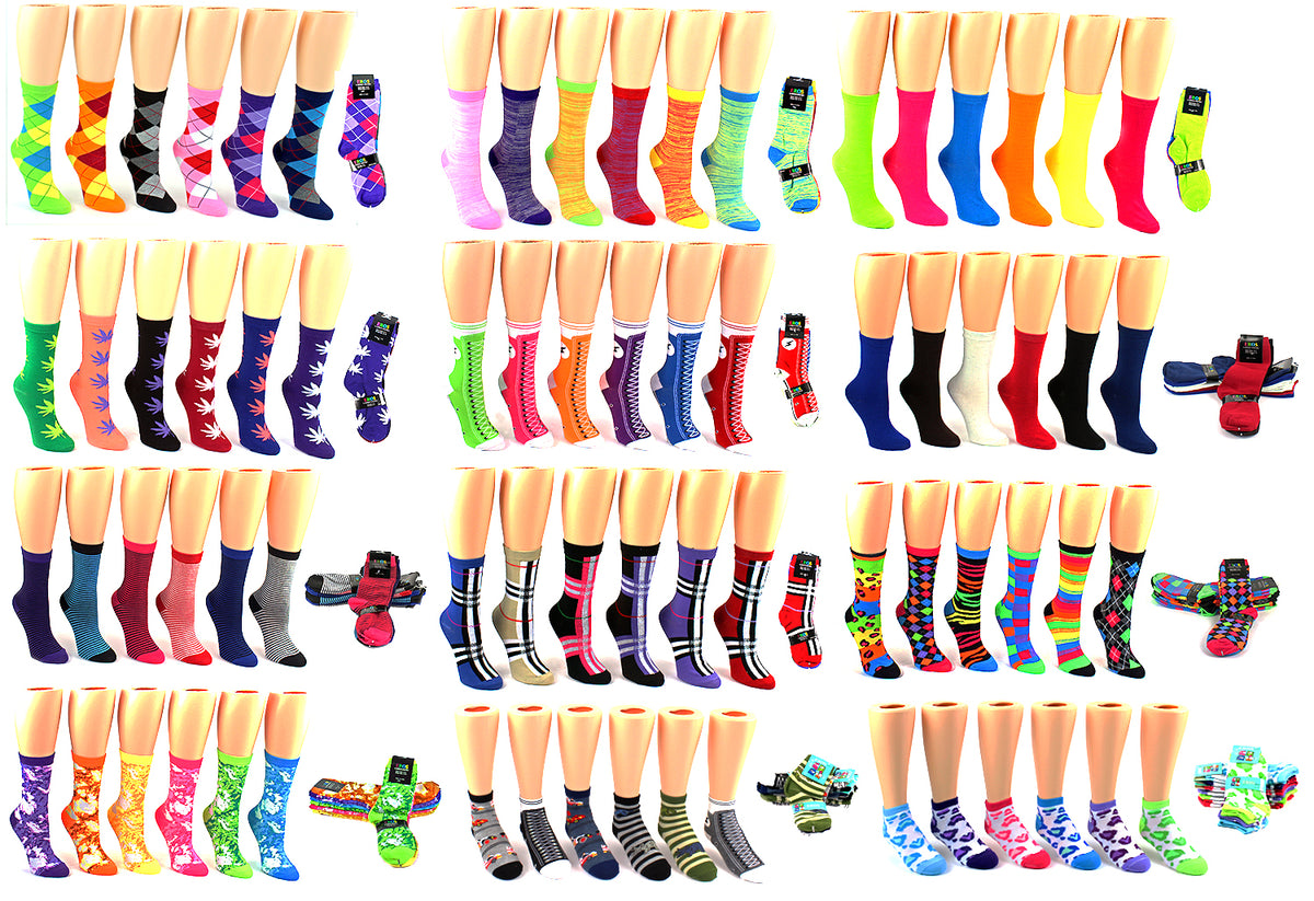 Women's & Children's Novelty Crew Socks Combo 