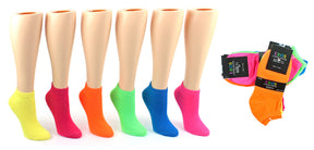 Women's Low Cut Novelty Socks - Neon Solid Colors - Size 9-11