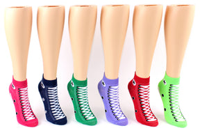 Women's Low Cut Novelty Socks - Sneaker Print - Size 9-11
