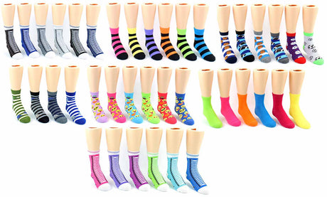 Children's Novelty Crew Socks - Assorted Styles & Sizes 