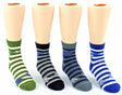 Kid's Novelty Crew Socks - Striped Dinosaur Print - Size 4-6