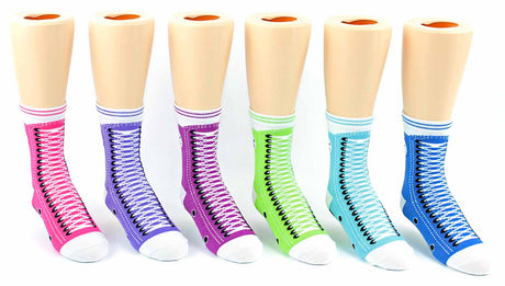 Kid's Novelty Crew Socks - Sneaker Print - Size 4-6