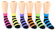 Toddler's Novelty Crew Socks - Neon & Black Stripes - Size 2-4