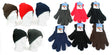 Cuffed Winter Knit Hats and Magic Gloves Combo Packs