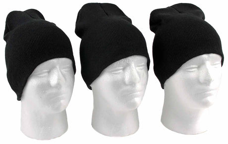 Adult Beanie Knit Hats - Black