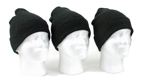 Adult Cuffed Knit Hats - Black Only