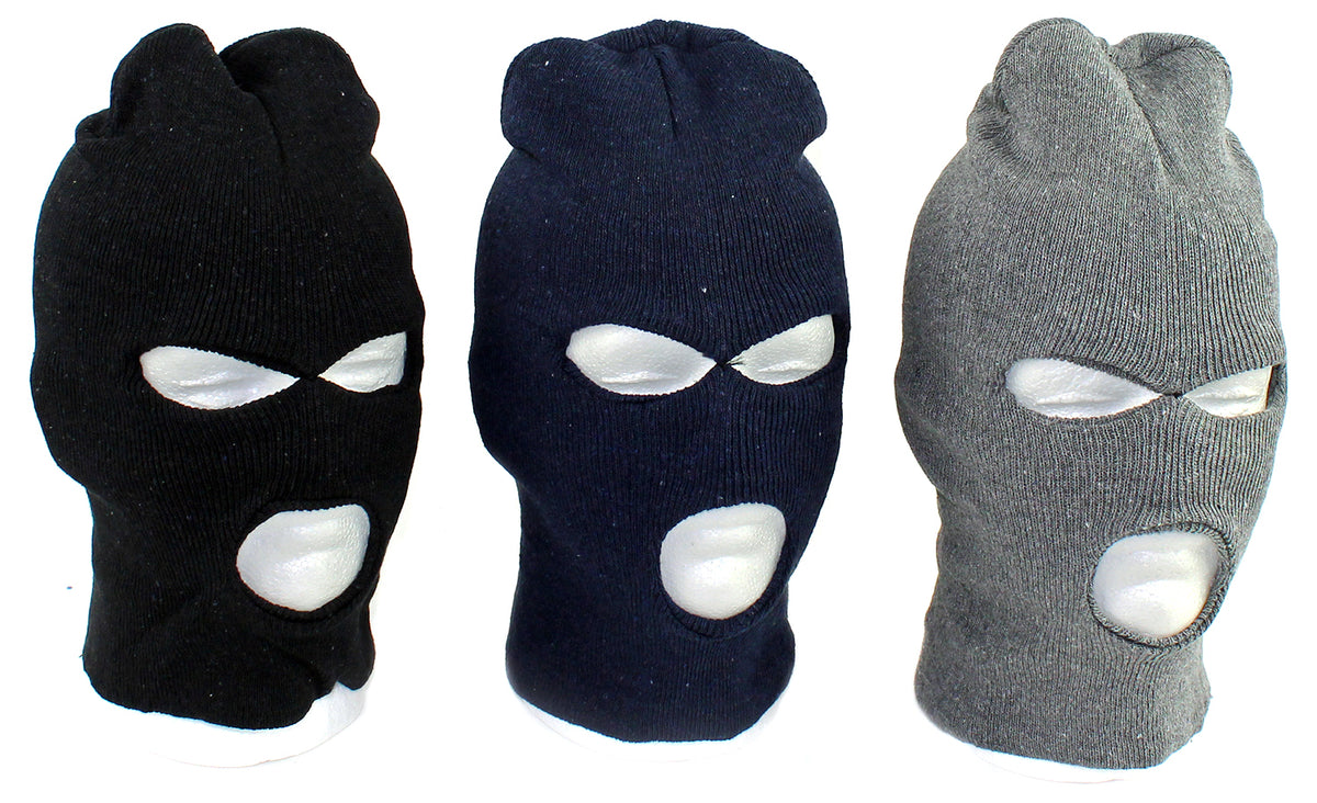 Men's 3-Hole Ski Masks - Black