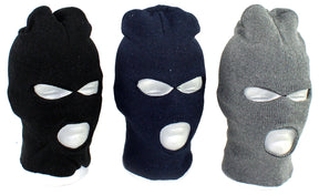 Men's 3-Hole Ski Masks - Black