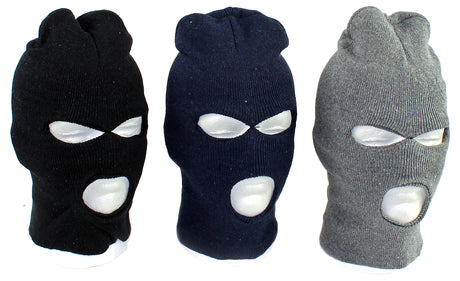 Men's 3-Hole Ski Masks - Black