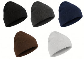 Adult & Children's Cuffed Winter Knit Hats Combo Pack