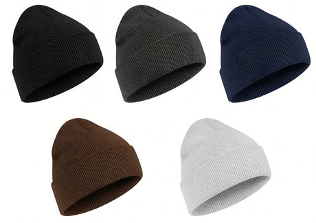 Adult & Children's Cuffed Winter Knit Hats Combo Pack