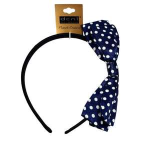 Karina French Couture Polka Dot Satin Bow Headband