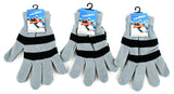 Adult Stretch Knit Winter Gloves - Blue/White & Gray/Black