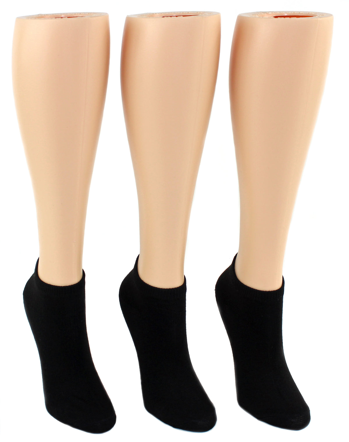 Women's No-Show Socks - Black - Size 9-11
