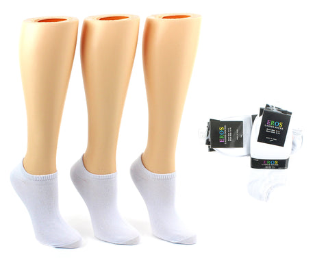 Women's White No-Show Socks - Size 9-11 