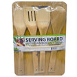 5 Piece Serving Board with Bamboo Utensils Set