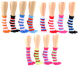 Women's Premium Fuzzy Toe Socks - Striped Print - Size 9-11