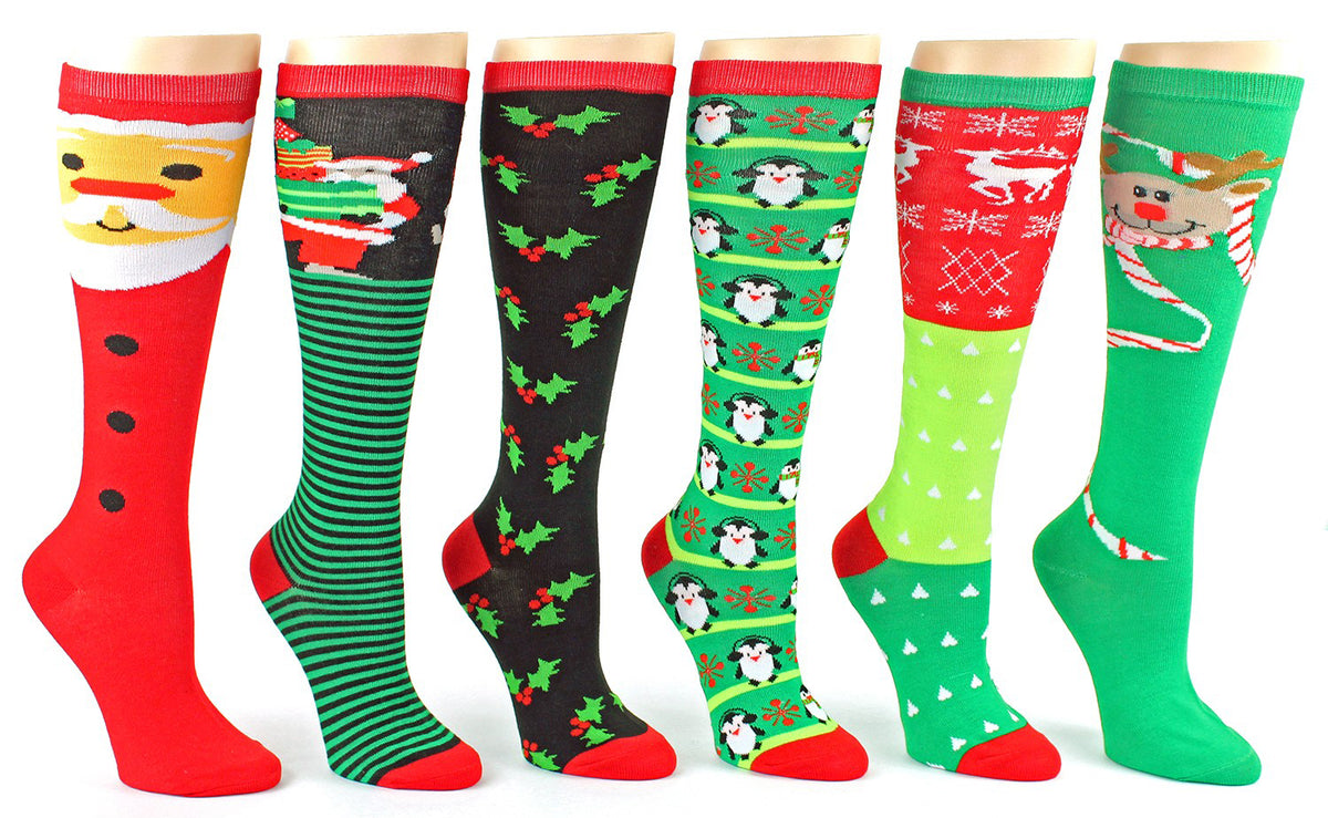 Women's Knee High Socks - Christmas Prints - Size 9-11
