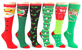 Women's Knee High Socks - Christmas Prints - Size 9-11
