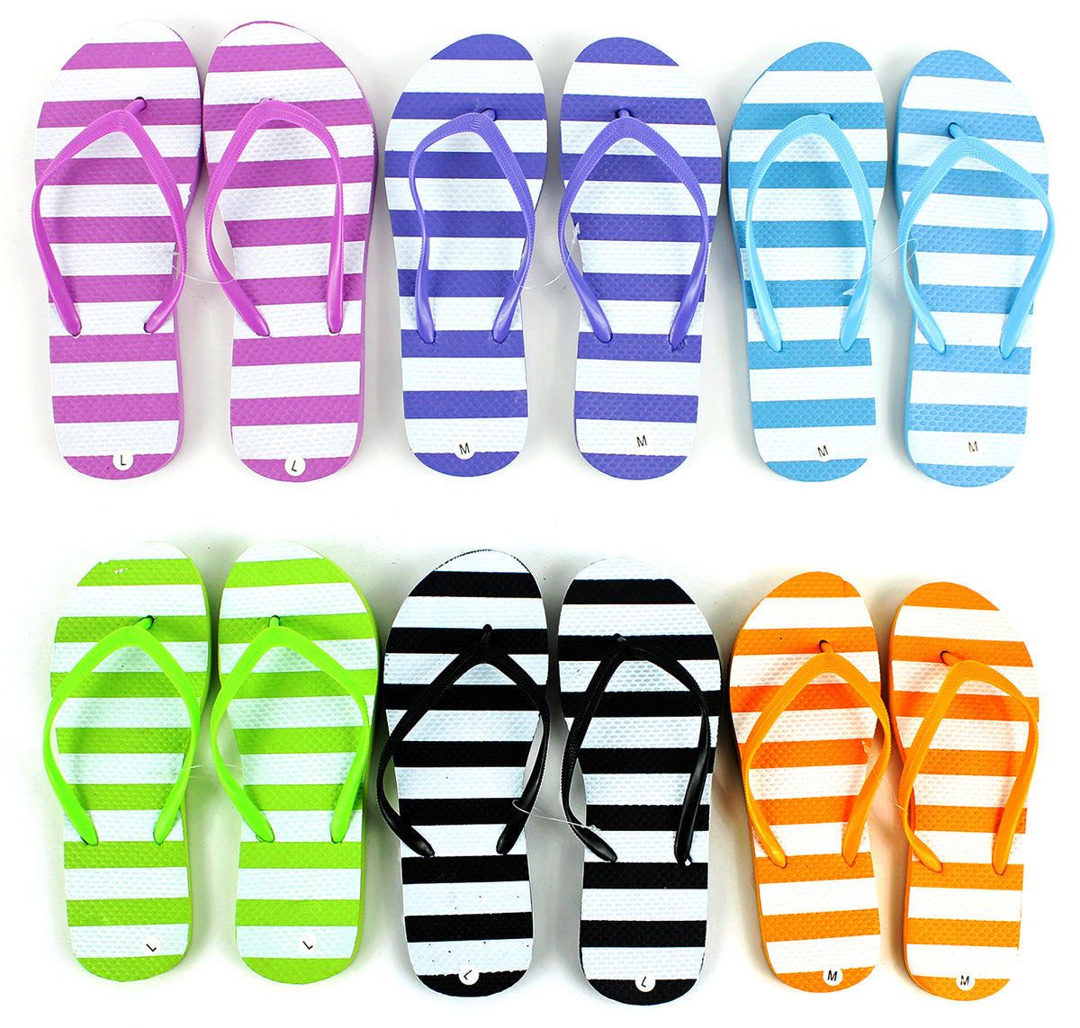 Women's Flip Flops - Striped Prints