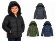 Little Boy's Insulated Winter Puffer Jackets w/ Fleece Lining & Detachable Hood - Sizes 5-7