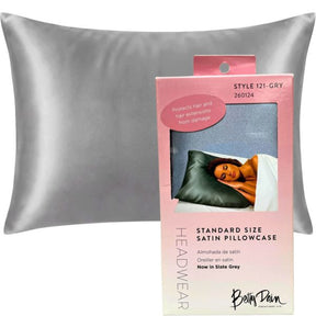 Betty Dain Standard Size Satin Pillow Case in Slate Gray