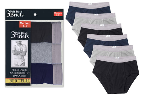 Boys Briefs - 3-Packs - Assorted Colors