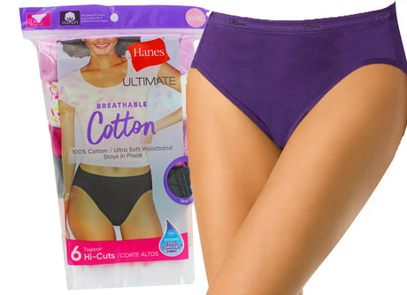Hanes Women's Hi-Cut Bikini Underwear - 6-Pack