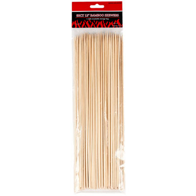 Skewers - Bamboo 80ct 12in Zip-storage 3mm Bbq Polybag/header