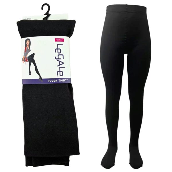 Legale Plush Lined Tights Plus Size in Espresso
