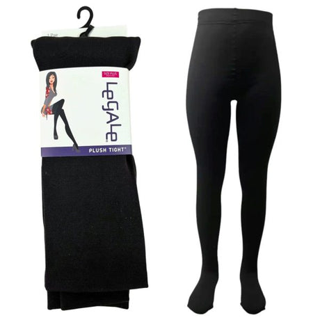 Legale Plush Lined Tights Plus Size in Espresso