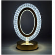 Rechargeable LED Acrylic Crystal Oval Touch Light with Gold Accents Lamp