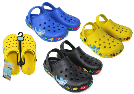 Coastal Kicks Boy's & Girl's Clogs w/ Ocean Life Patch Trim