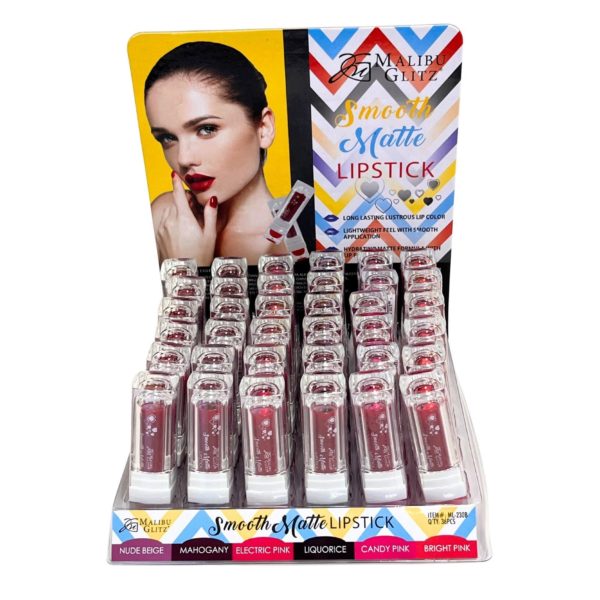 Malibu Glitz Smooth Matte Lipstick in Countertop Display