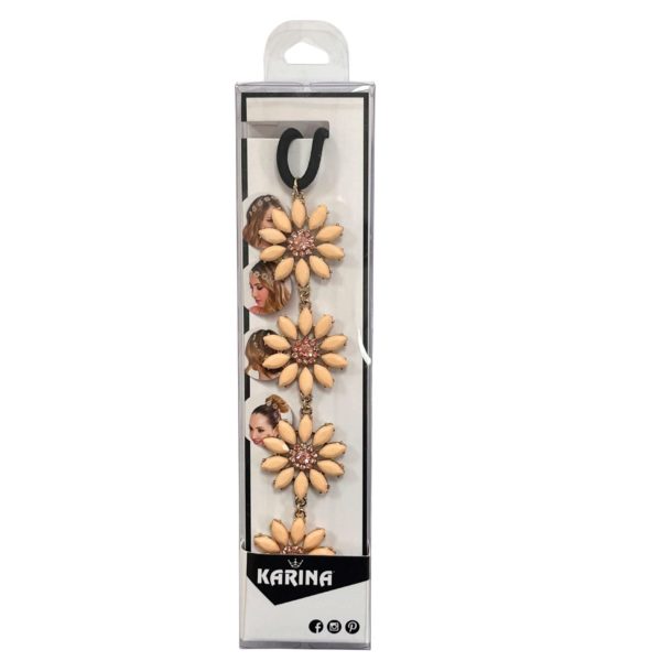 KARINA Multiple Style Beige Flower Headwrap