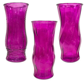 8.5” x 4” Purple CLC Glass Vase in Assorted Styles