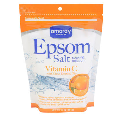 Epsom Salt 16oz Vitamin C W/citrus Essential Oils Amoray