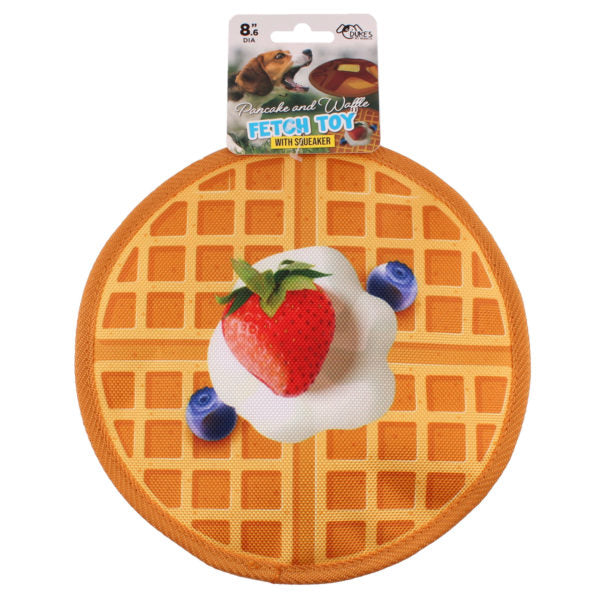 8.6" Pancake and Waffle Assorted Nylon Flying Dog Fetch Toy with Squeaker