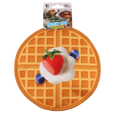 8.6" Pancake and Waffle Assorted Nylon Flying Dog Fetch Toy with Squeaker