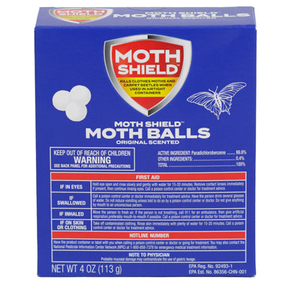 Moth Balls 4oz Original Boxed Moth Shield