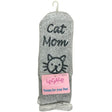 Legale 1 Pair Cozy Socks "Cat Mom" w/ Grip Grey Ladies Shoe Size 4-10
