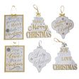 Wall Plaque Christmas Silv/ Gold Theme 6 Asst Glittered Mdf Comply Ht