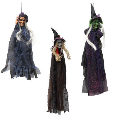 Witch Hanging Decor Deluxe 3ast 24x40in W/skeleton Hands Hlwn Ht