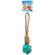 Rope Tug Dog Toy with Durable Textured Rubber Ball